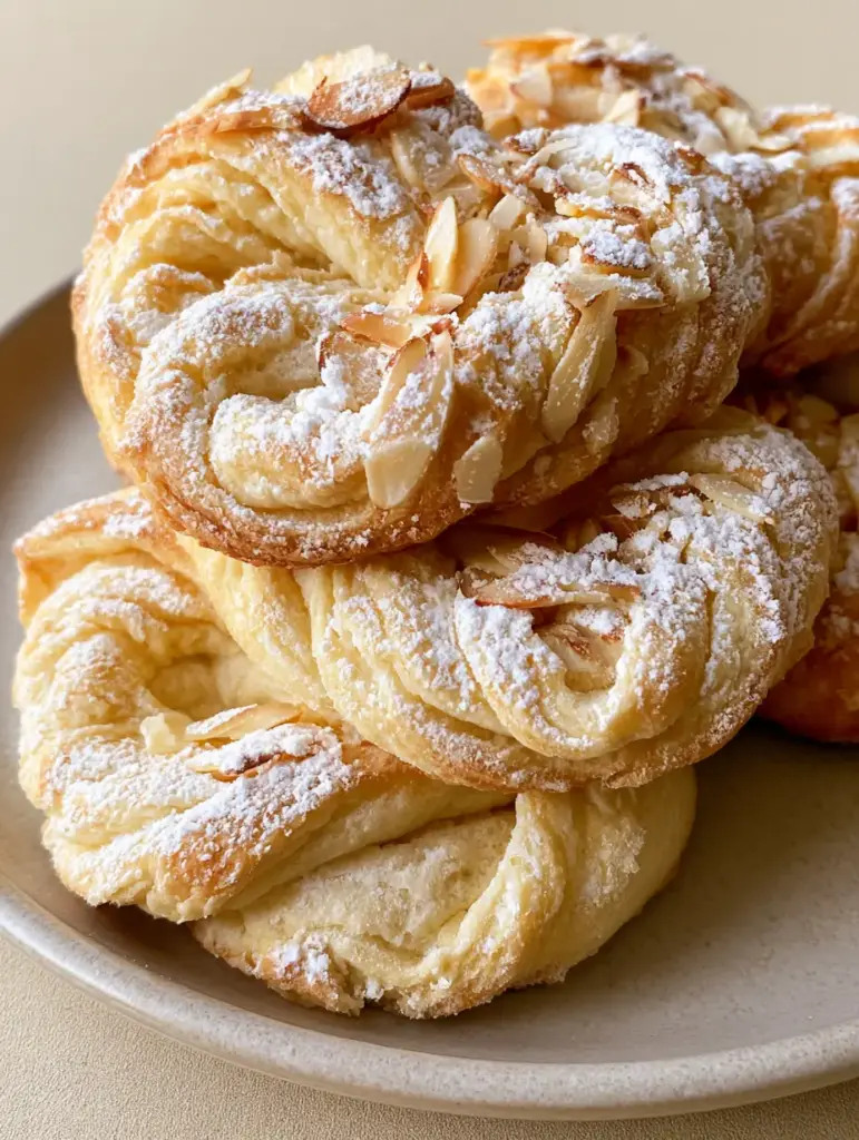 Smartphone photo of pillowy Ricotta Almond Biscuit Twists showing moist interior and textured dough folds.